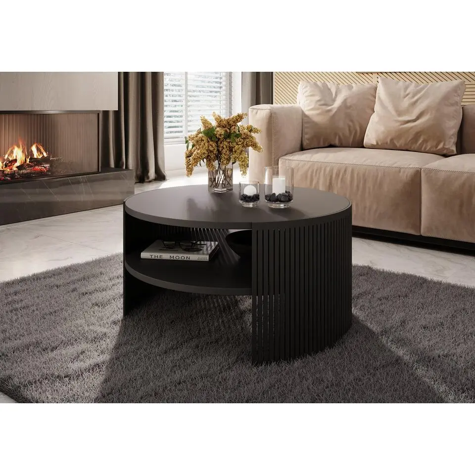 Meubella - Salontafel Fender - Zwart - 75 cm