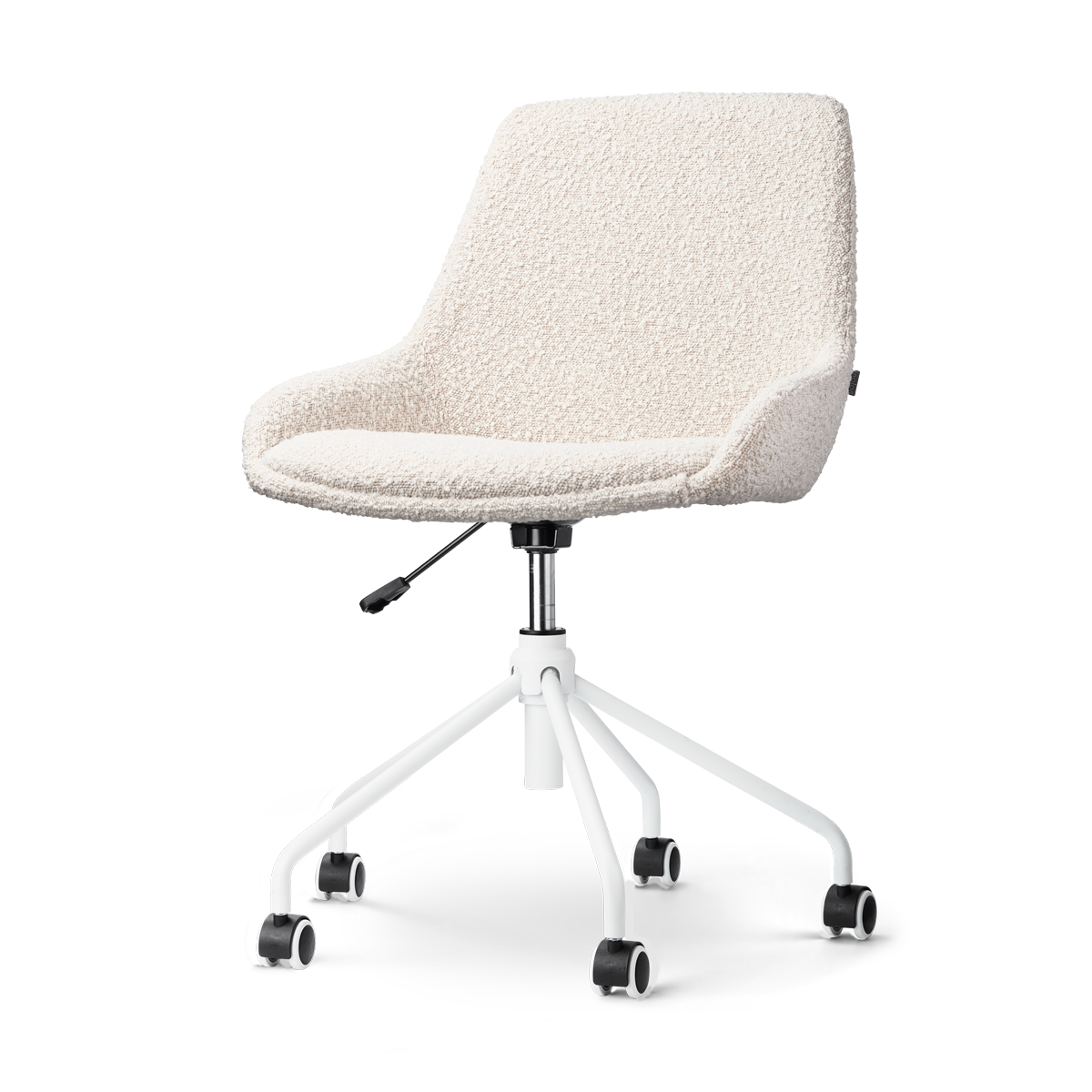 Nolon Nout-Isa Bureaustoel Bouclé Beige - Stof - Wit Onderstel