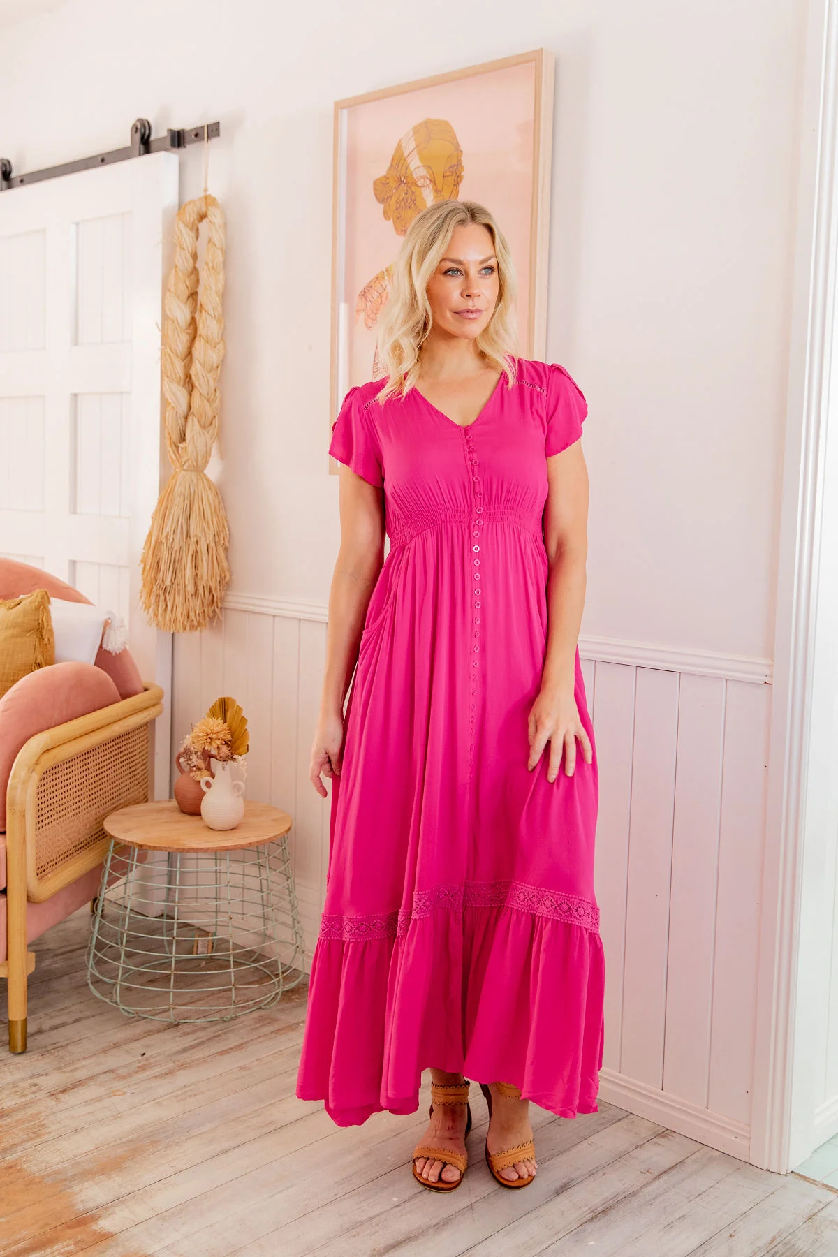Shayla Maxi Dress in Fuchsia