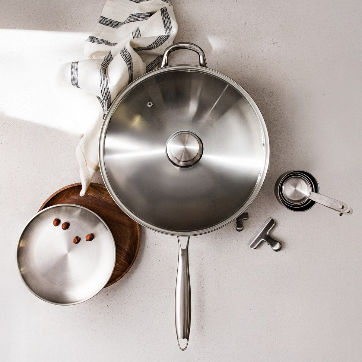 Wok ARDEN ze stali nierdzewnej 34 cm