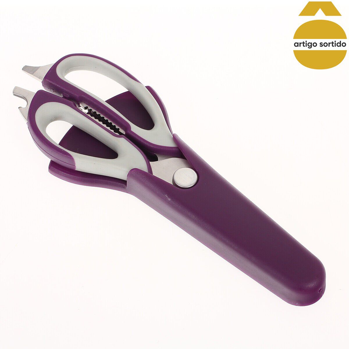 Tesoura de cozinha multifunções com proteção