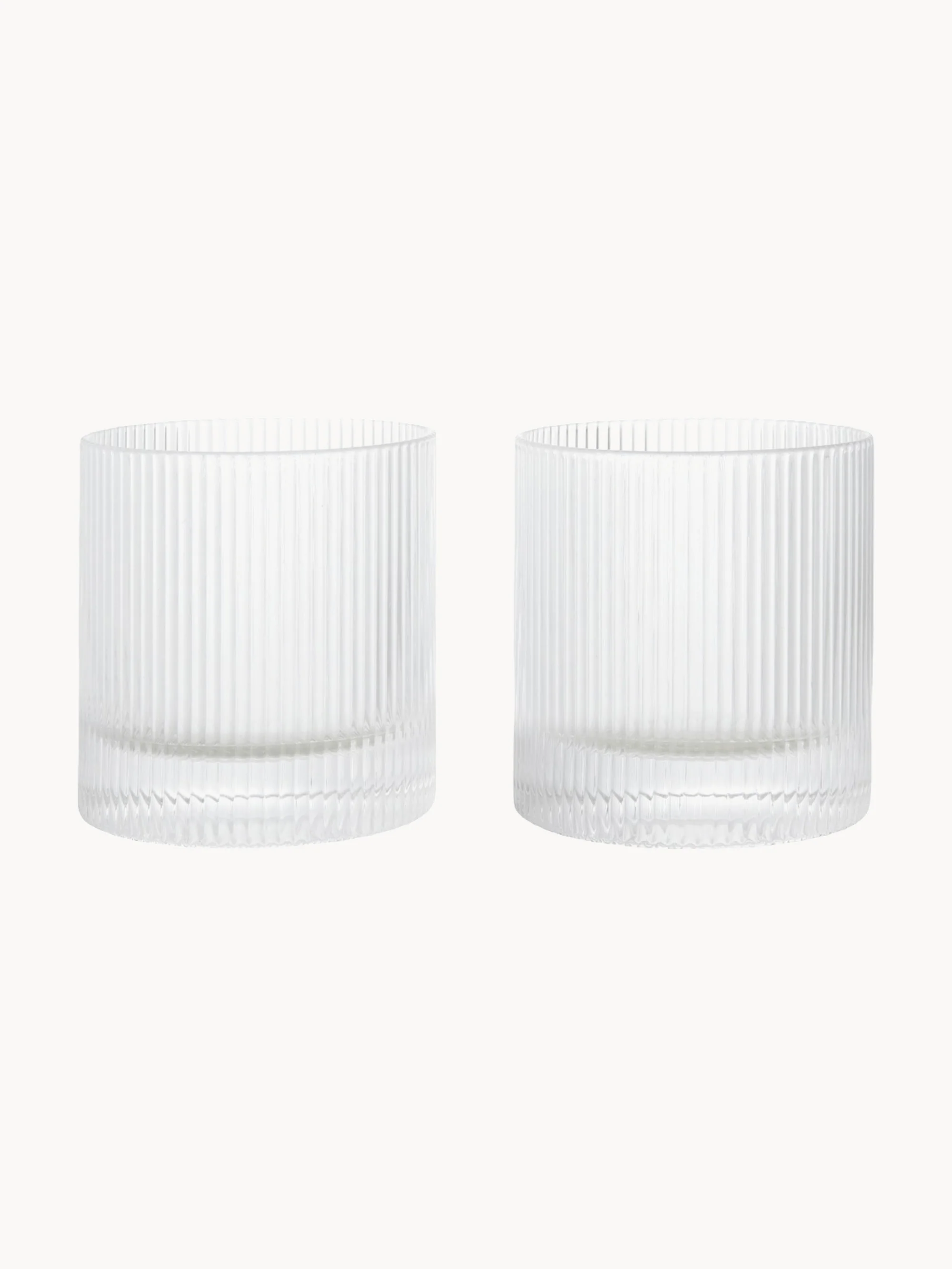 Mundgeblasene Glas-Whiskeybecher Ripple, 2er-Set