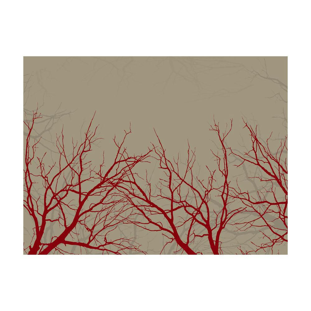 - Papier peint panoramique branches rouge 250x193 cm