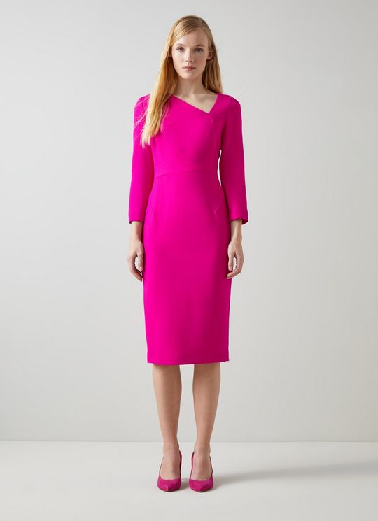 Alexis Pink Wool Crepe Shift Dress