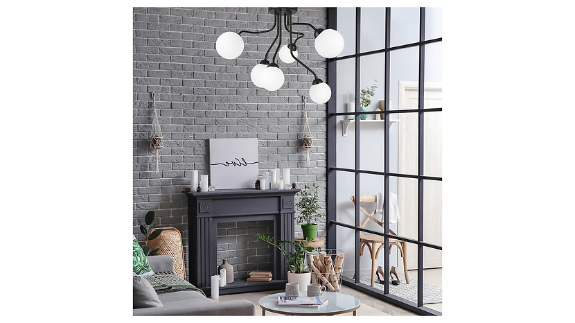 Lampa sufitowa Holly 6-punktowa stalowa czarna