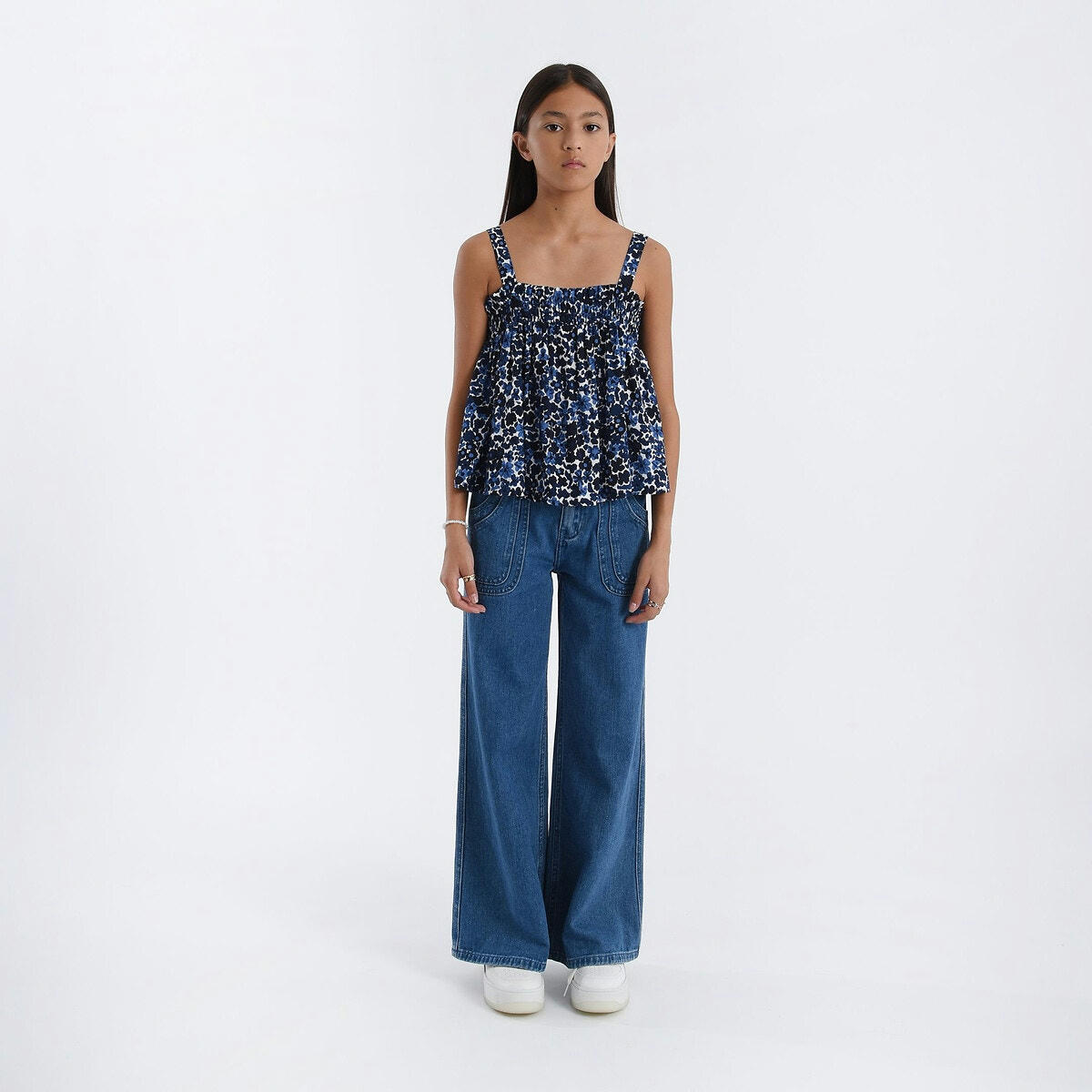 Blouse à bretelles, imprimé fleurs
