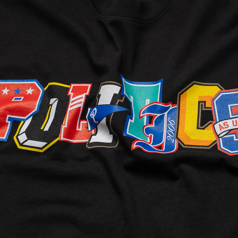 Politics Varsity Tee - Black