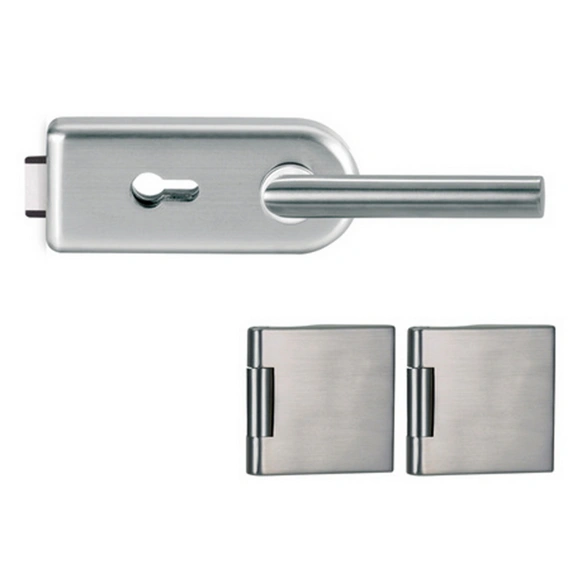 Glastürbeschlagset »3-tlg. Bänder, inkl. Griffpaar NOVA 297«, BxH: 245 x 57 mm, 2,161 kg