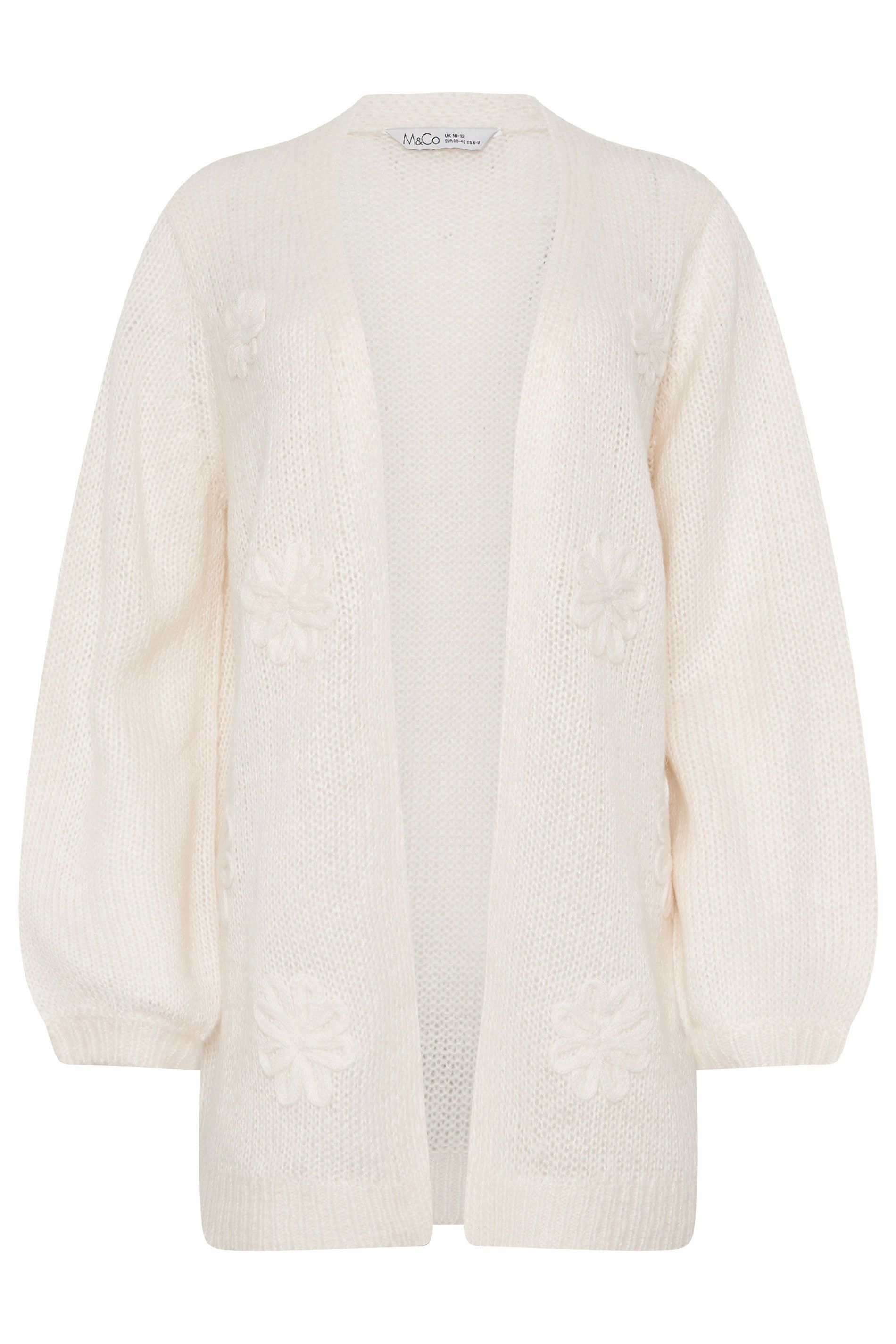 M&Co Embroidered Flower Cardigan