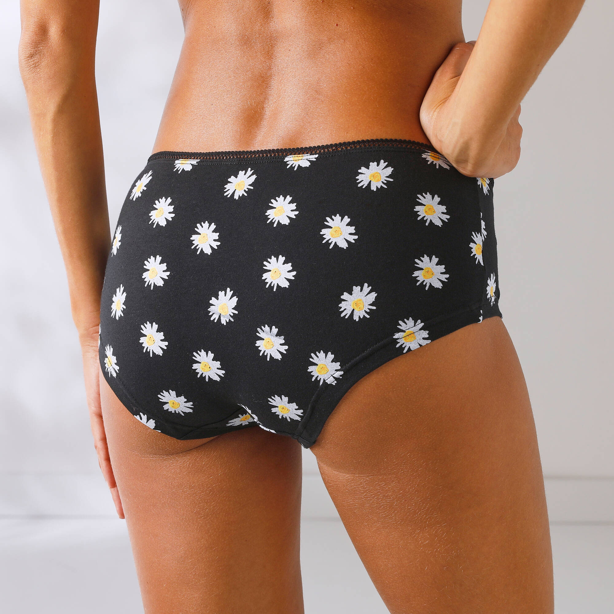 Culotte coton forme shorty imprimé motifs "abeilles" assortis&ndash; Lot de 4