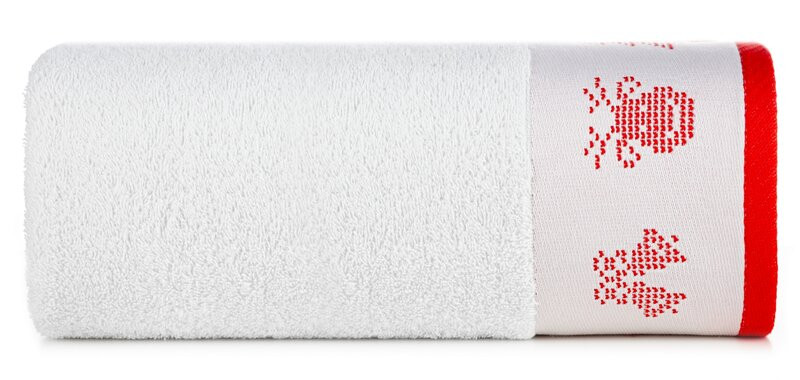 Ręcznik Noel 70x140 biały czerwony renifery świąteczny 450 g/m2