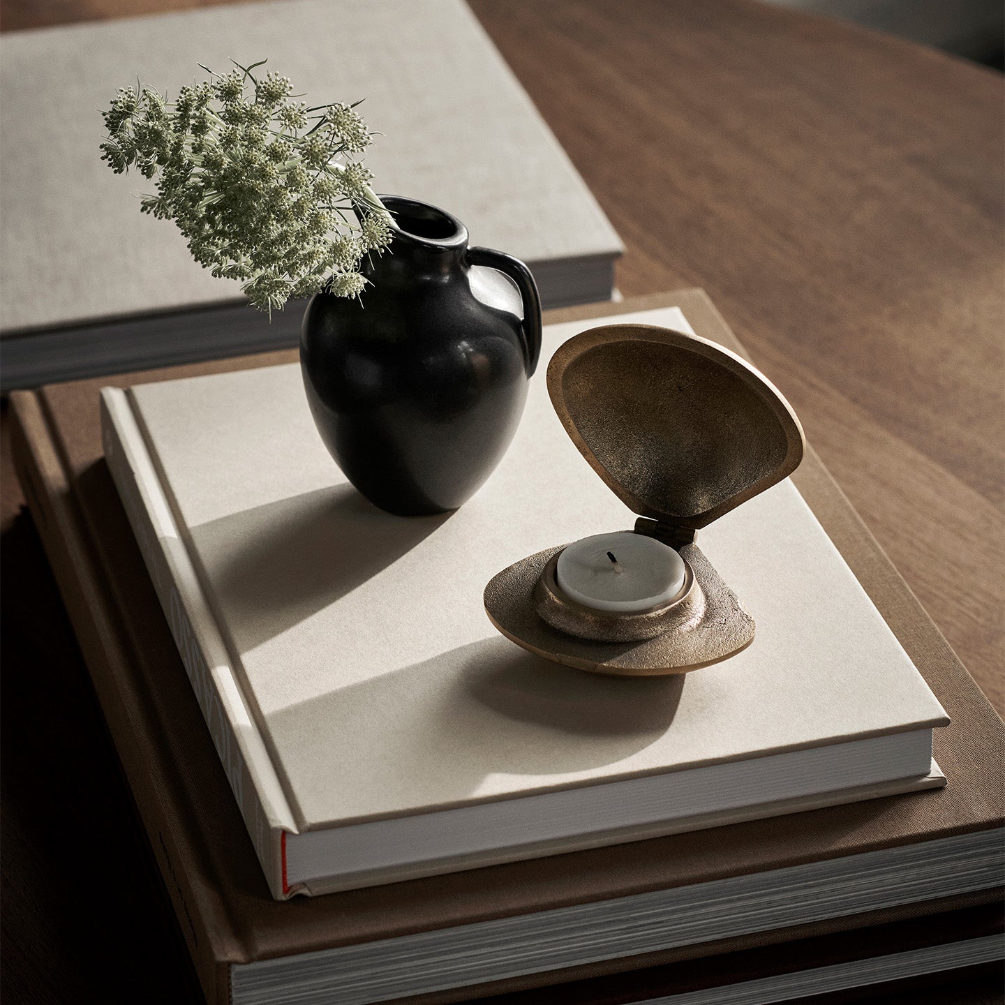 Ferm Living Clam Waxinelichthouder - Messing