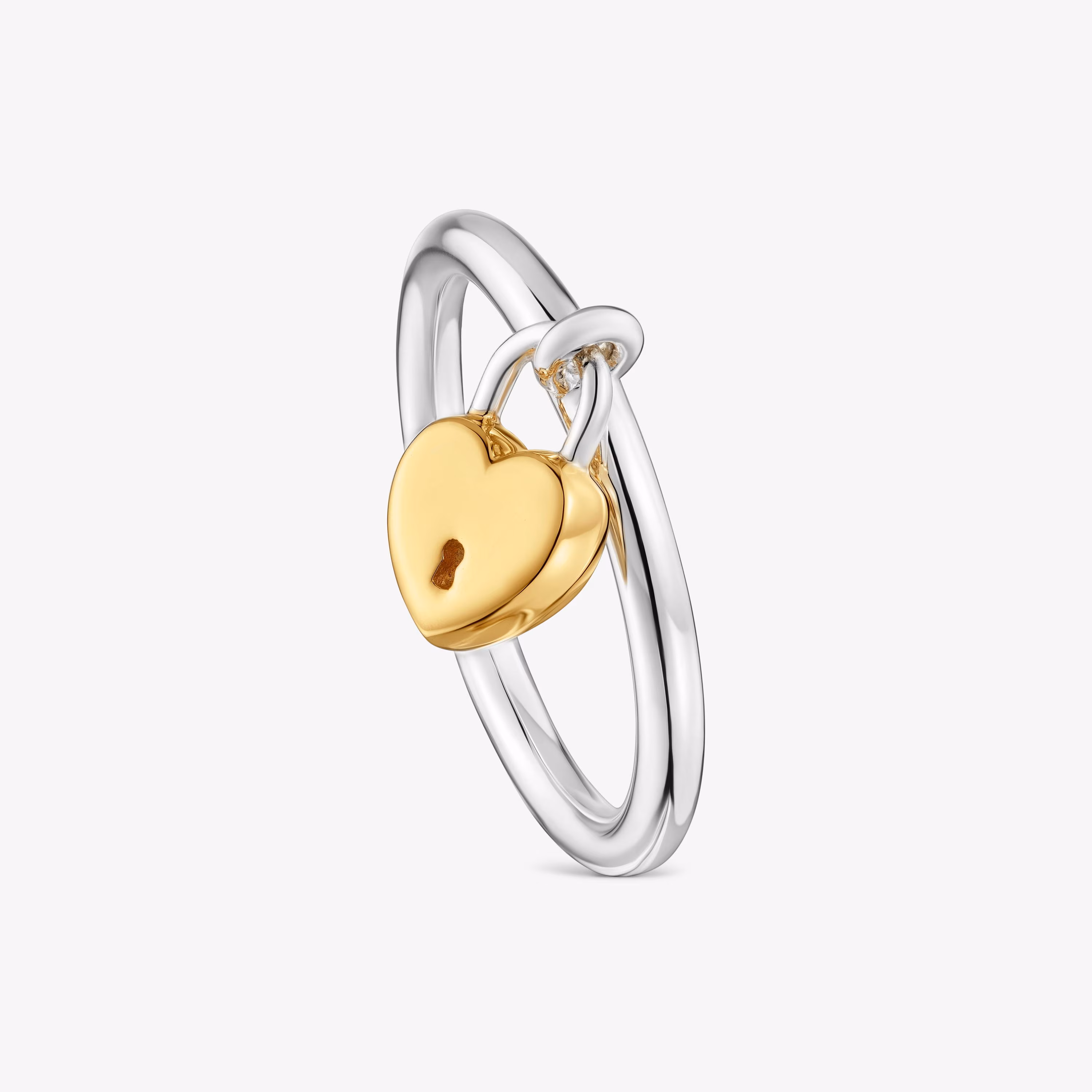 Anillo bicolor motivo corazón candado TOUS Unlock