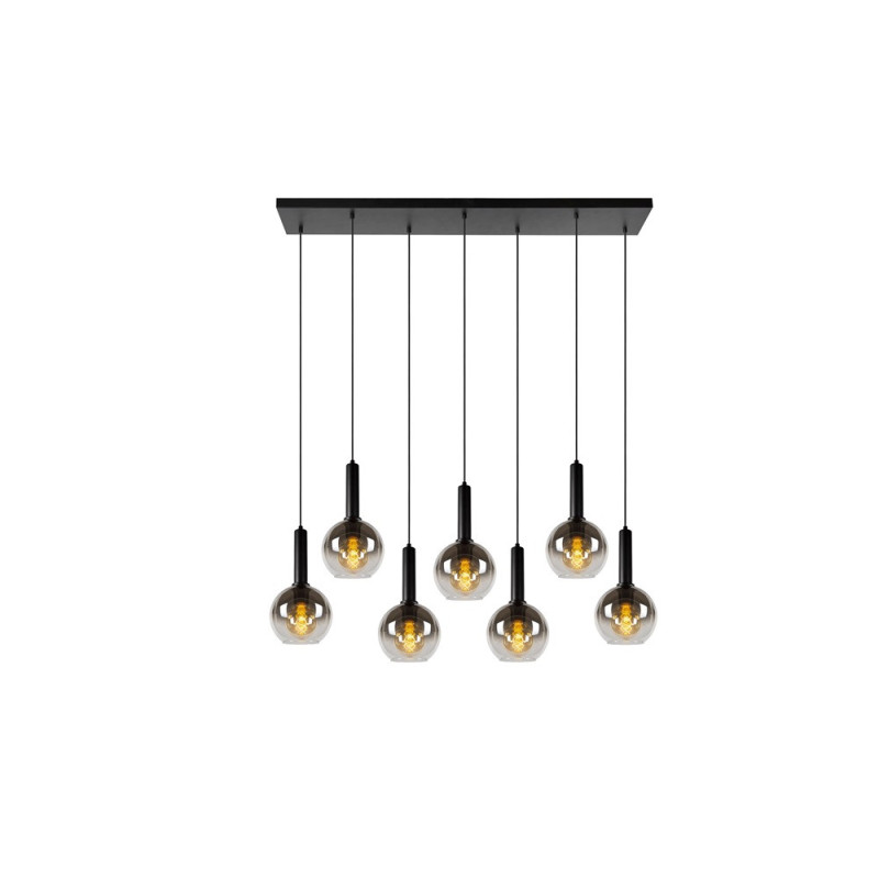 Suspension Marius fumée E27 7 x 40 W LUCIDE