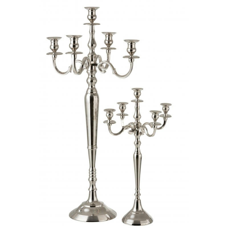 CLASSIC - Chandelier 5 bras alu argent H100cm