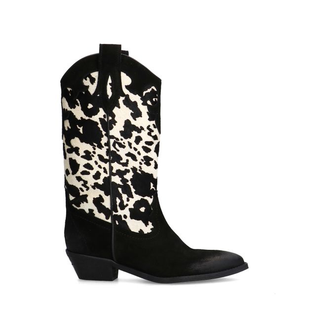Cow print suède cowboylaarzen