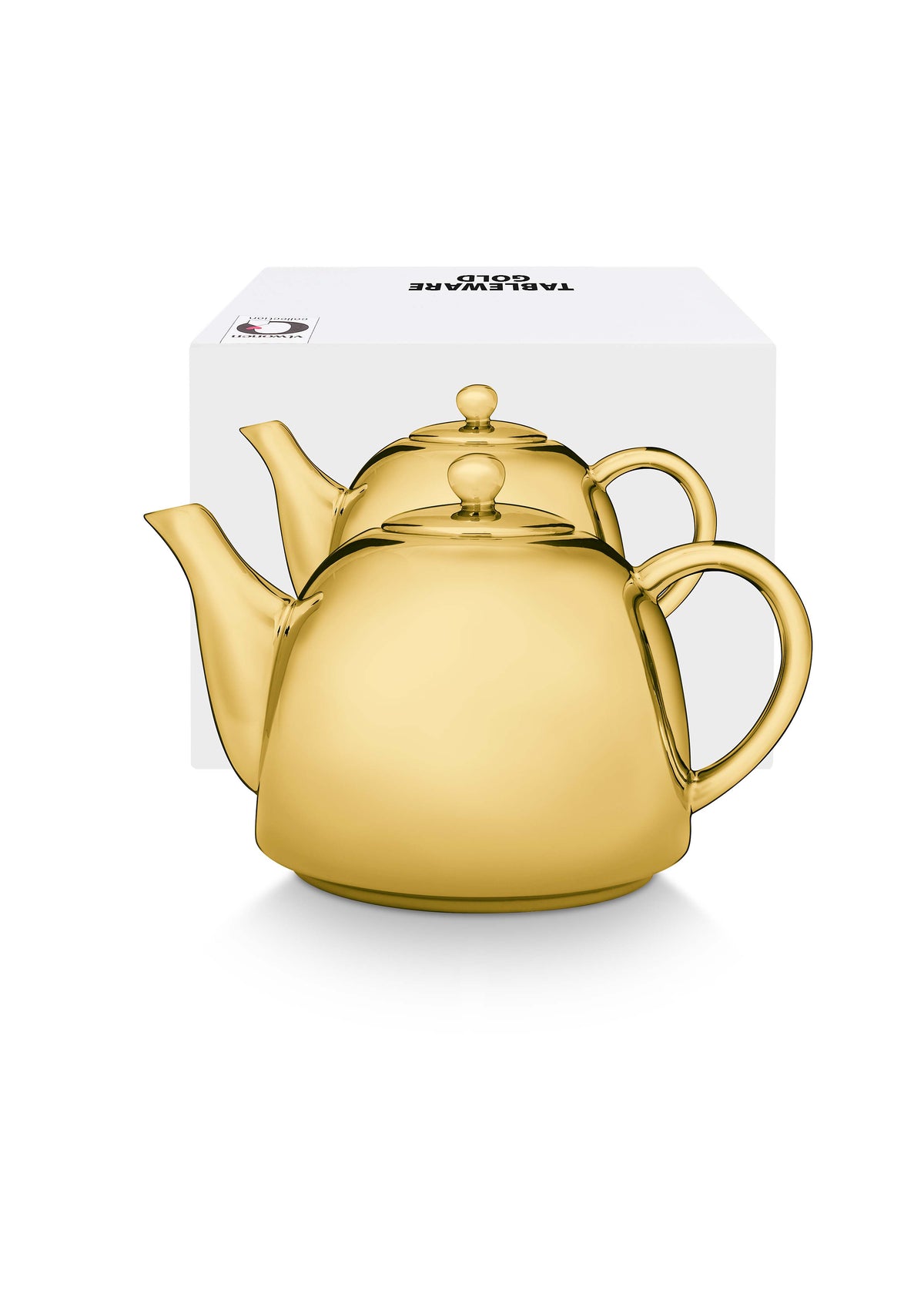 vtwonen Theepot - Goud - Porselein - 1.8 Liter