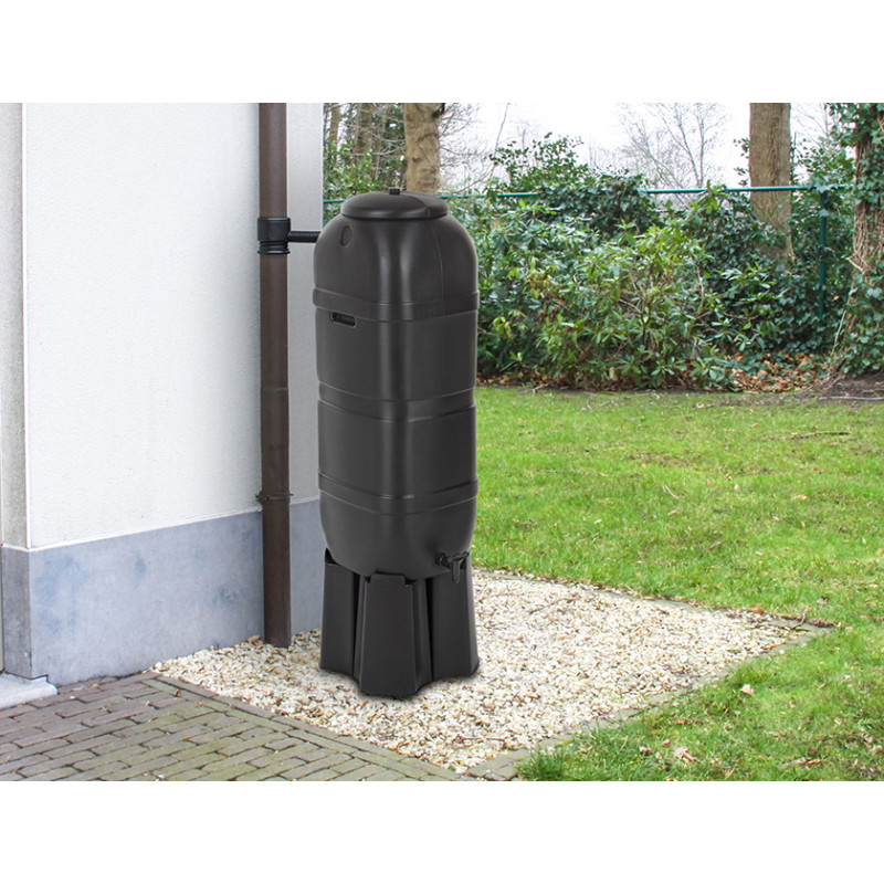 Tonneau à eau de pluie avec accessoires noir 100 L PRACTO GARDEN