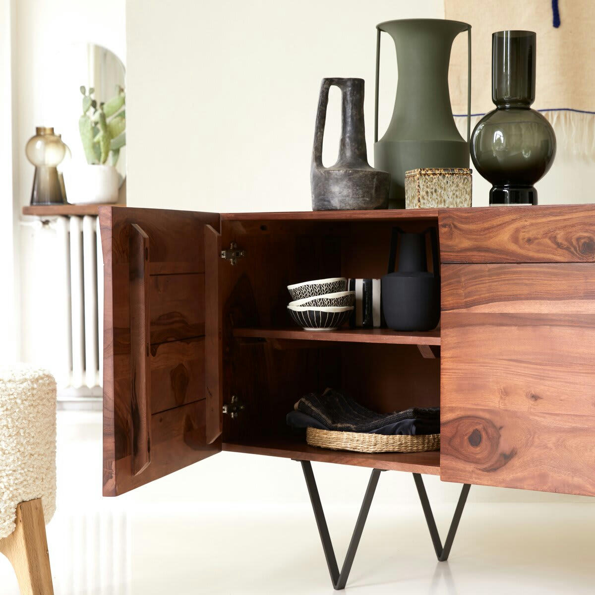METRIC - Buffet en palissandre massif 175 cm