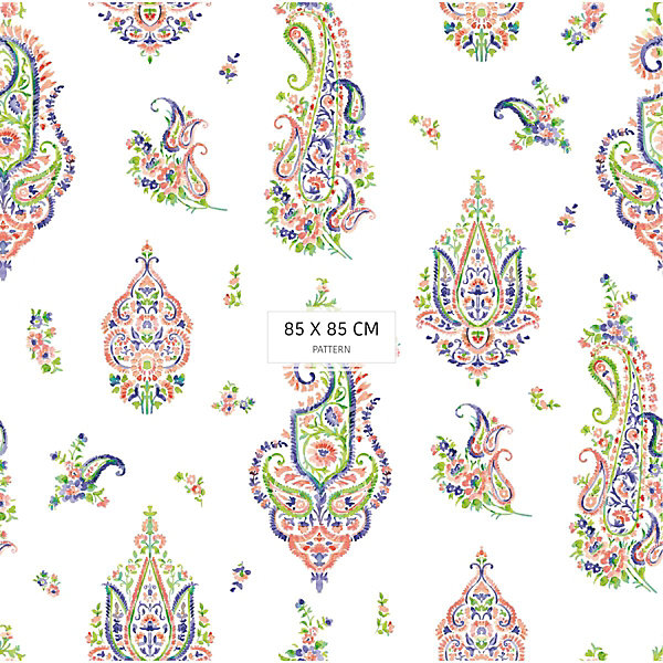 Papier peint aux motifs complexes d'inspiration orientale indienne - 425x260 cm (l x h)