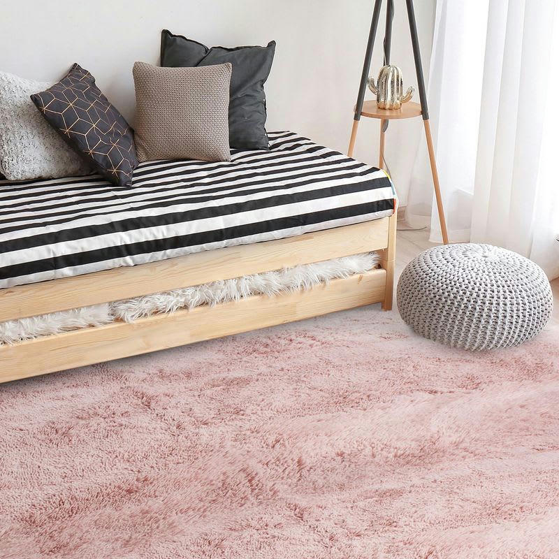 NEO - Tapis lavable à base fine et souple extra doux rose 160x230
