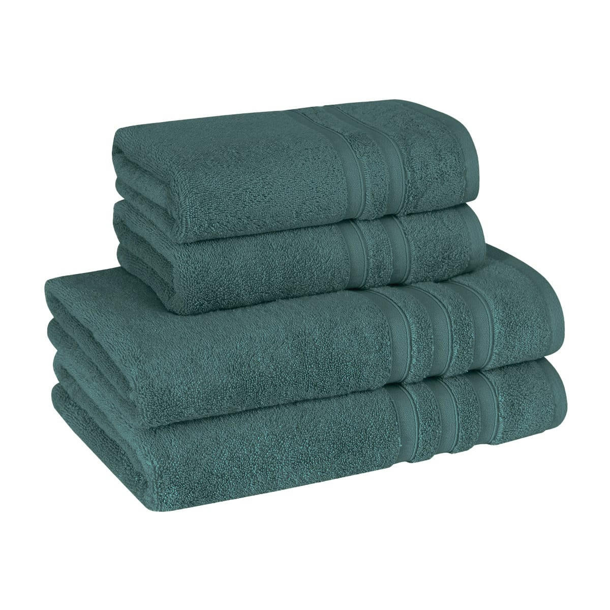 SENSILK - Ensemble de bain 4 pièces en coton/modal Petrol