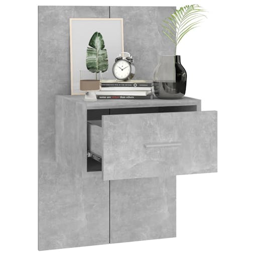 NNEVL Wall-mounted Bedside Cabinet Concrete Grey