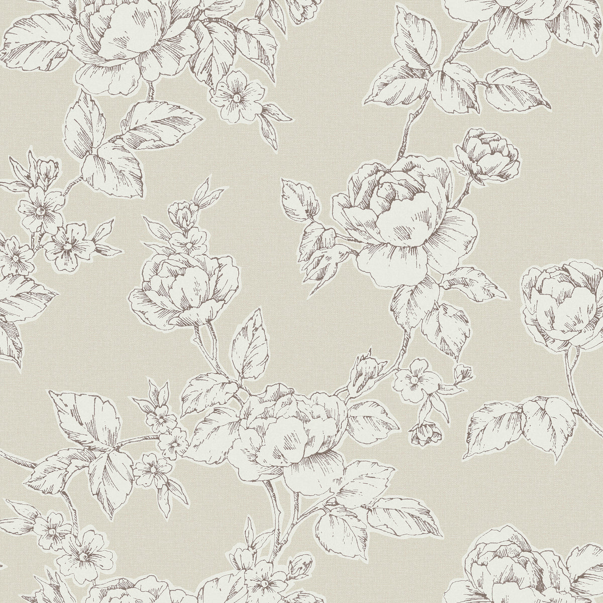 Laura Ashley Vliesbehang - Pollington Roses Naturel