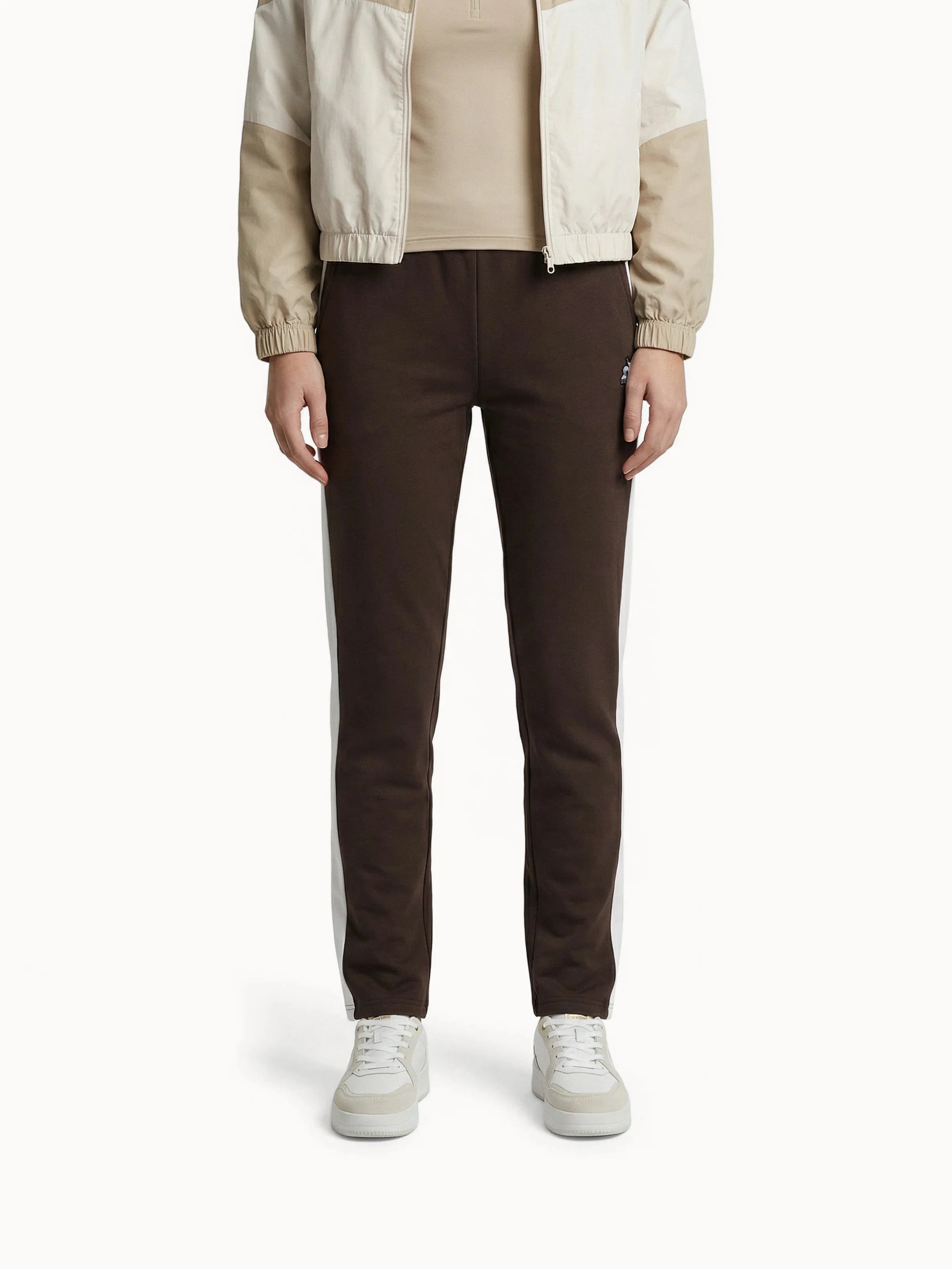 Pantalon double face et bandes côtés contrastées