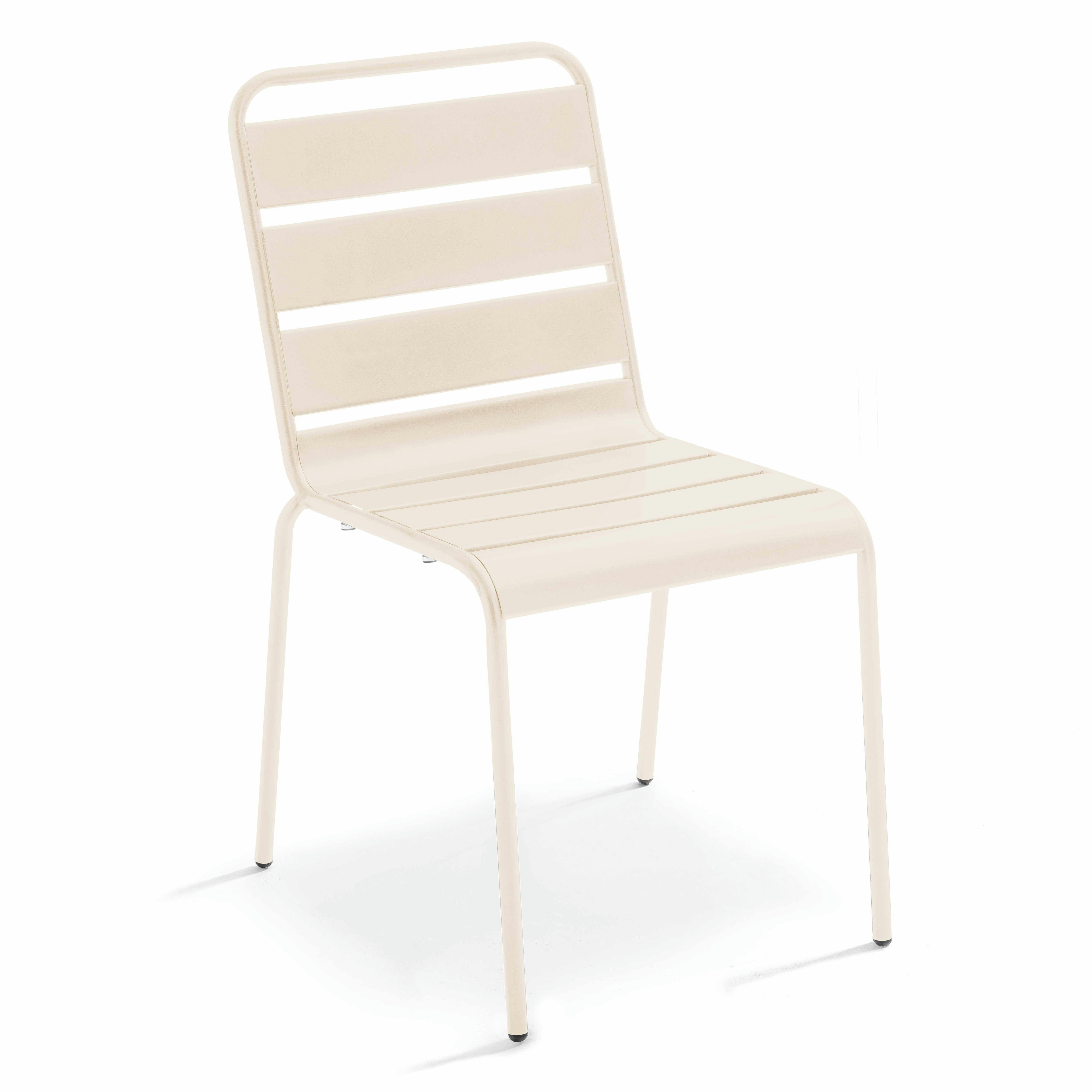 PALAVAS - Chaise en métal ivoire