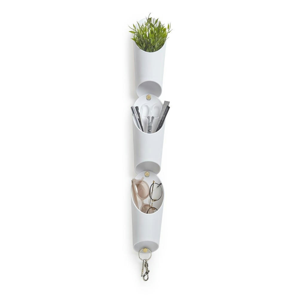 FLORALINK - Lot de 3 paniers de rangement blanc
