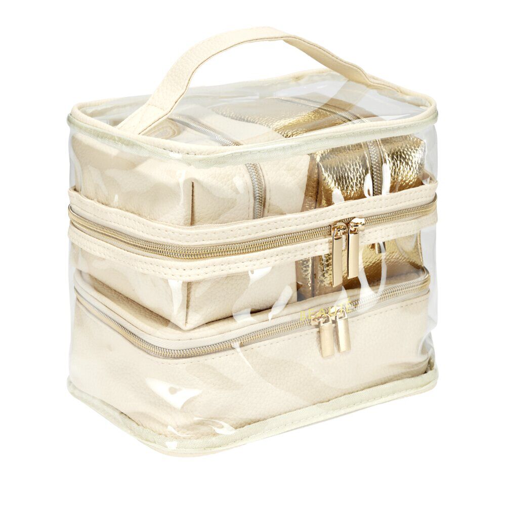 Trousse de toilette 2 compartiments   3 trousses 22x15xH13cm (3 modèles)