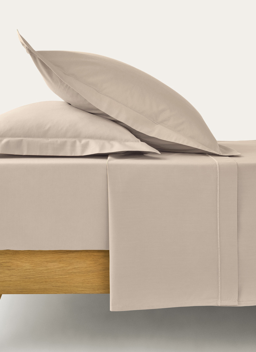 DRAP PLAT UNI EN PERCALE DE COTON BLEU MINÉRAL