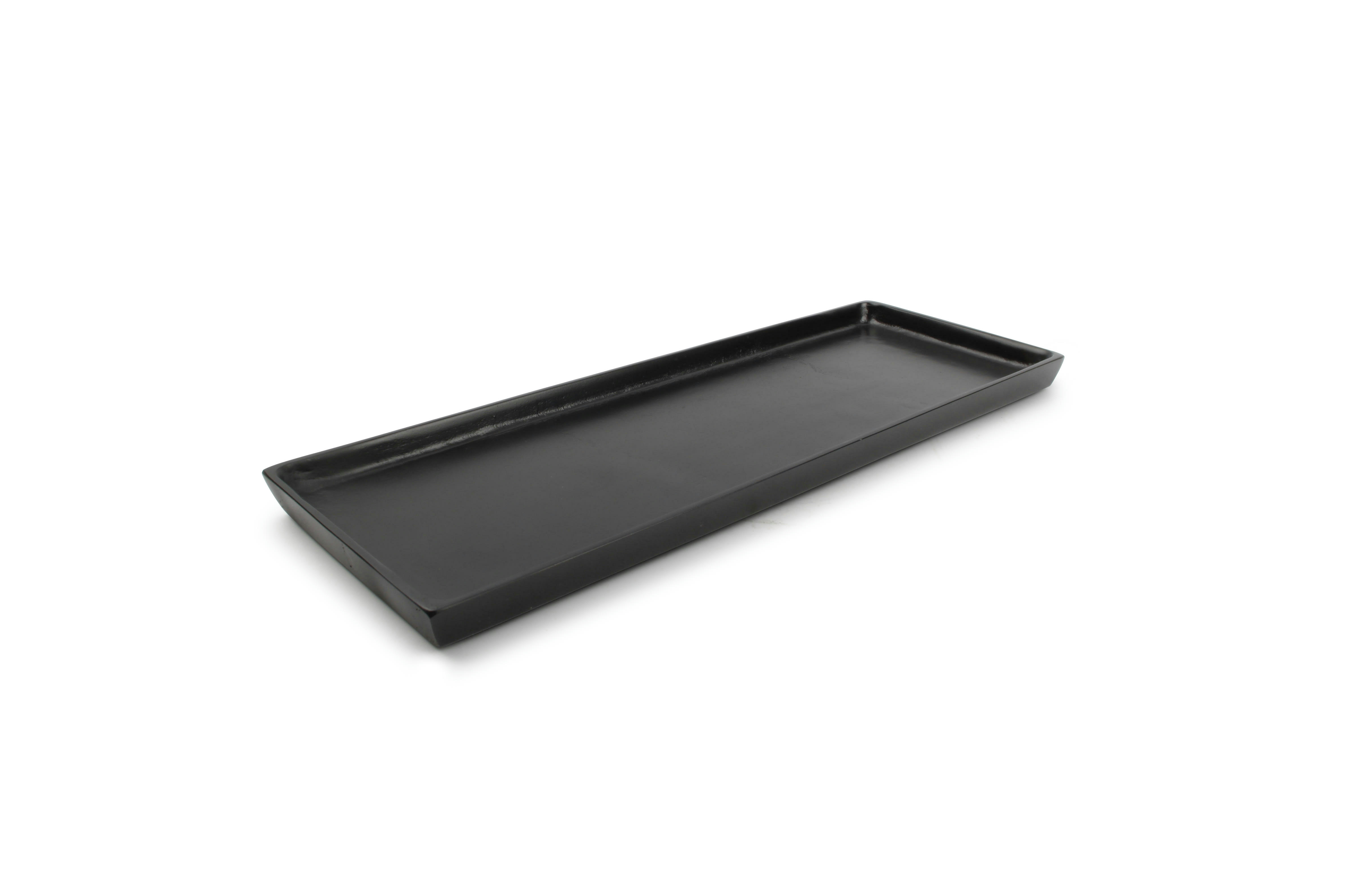 CHARM - Plat décoratif en aluminium noir 37x14cm