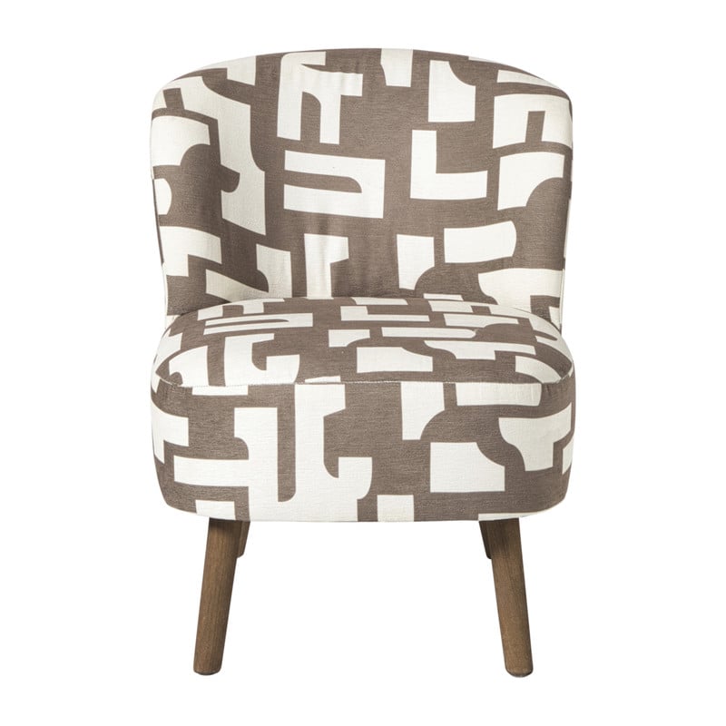 Fauteuil japandi - beige - 69x66x56 cm