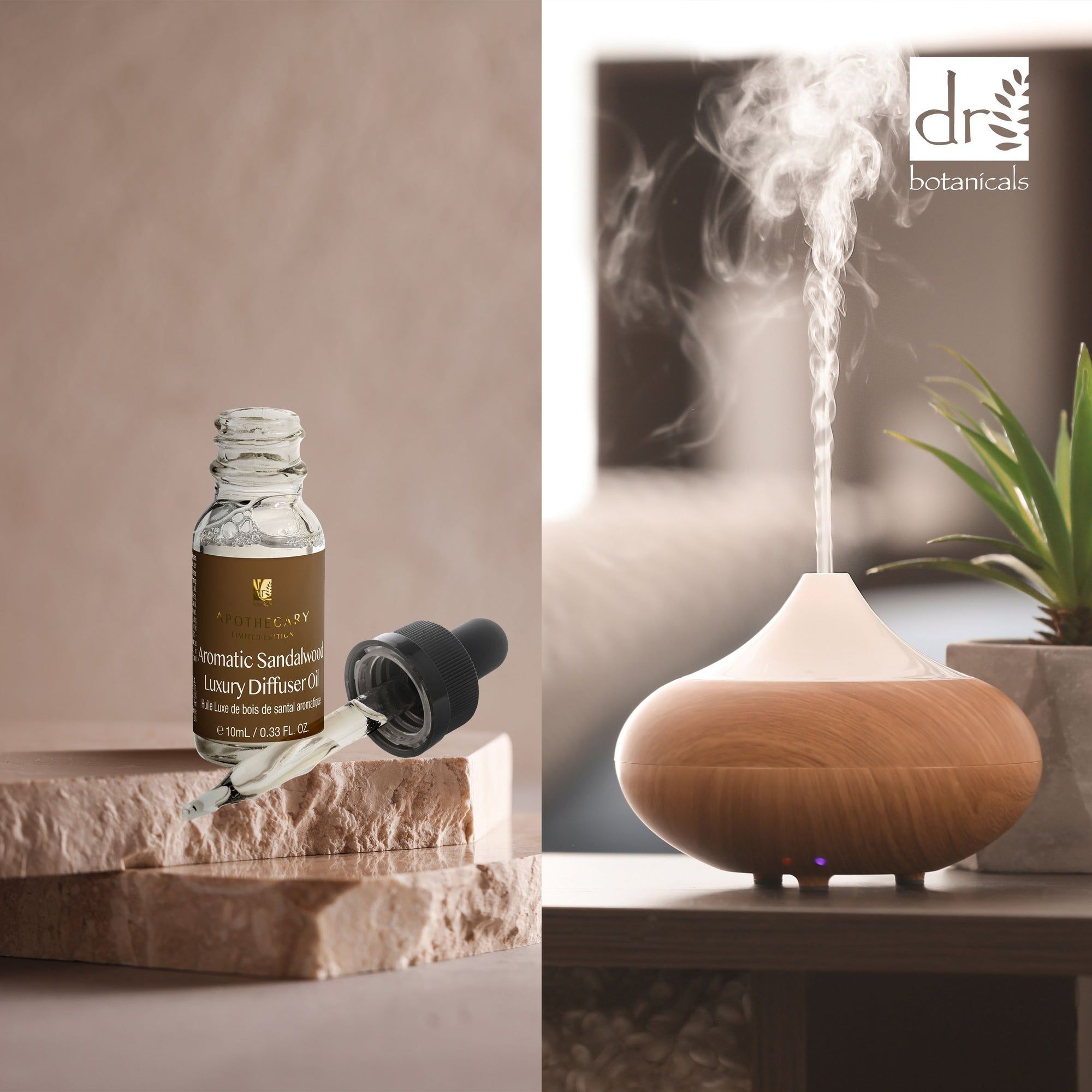 Dr. Botanicals Aromatic Sandalwood Luxury Diffuser Oil 10ml Twin Value Savings Pack