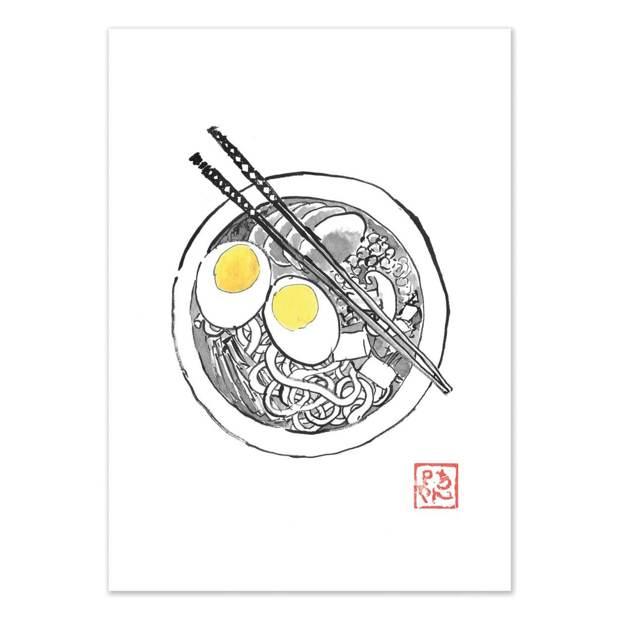 PECHANE SUMIE - RAMEN - Affiche d'art 30 x 40 cm