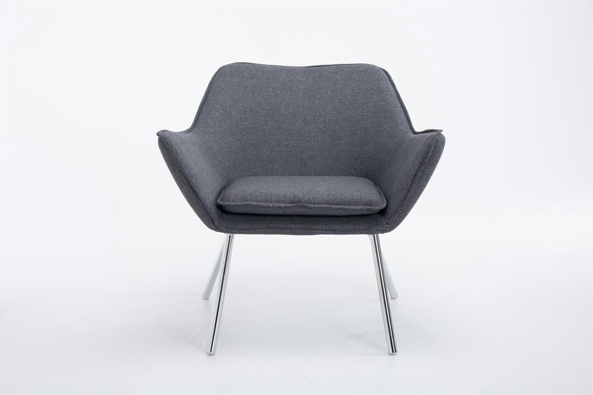 CARACAS - Fauteuil lounge avec accoudoirs assise en tissu Gris foncé