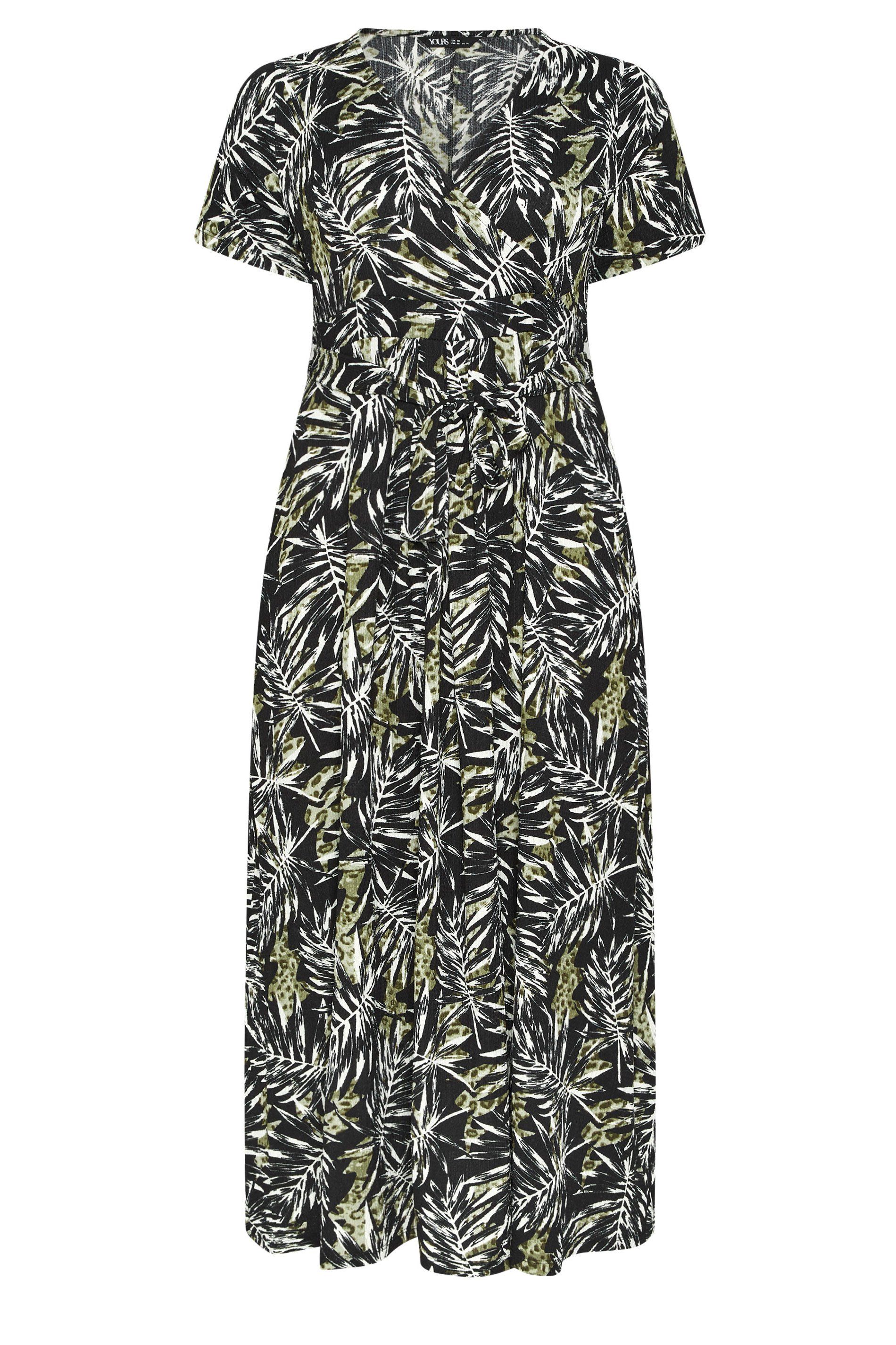 Yours Leaf Wrap Front Maxi Dress