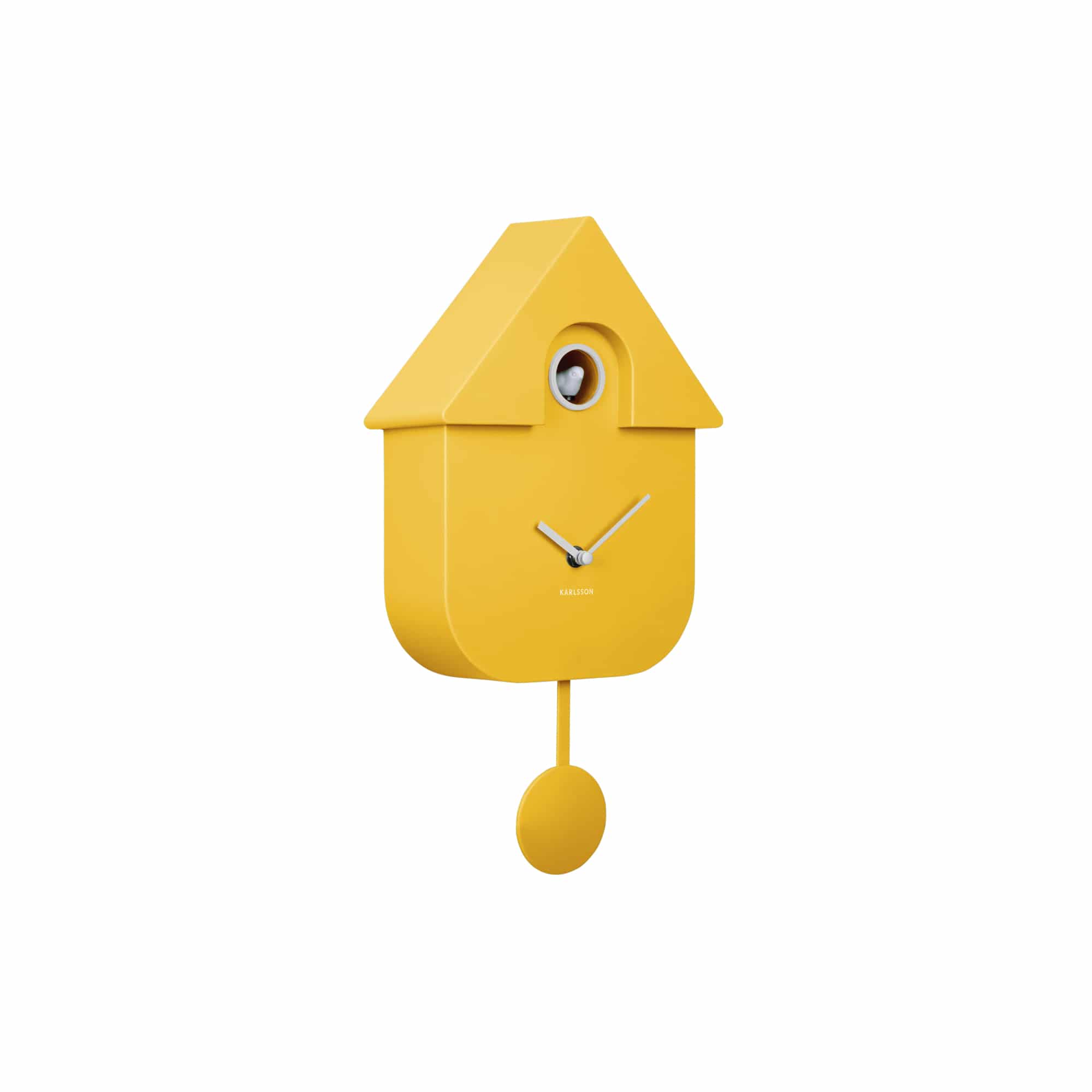 Karlsson wandklok Modern Cuckoo - geel - Ø21.5cm