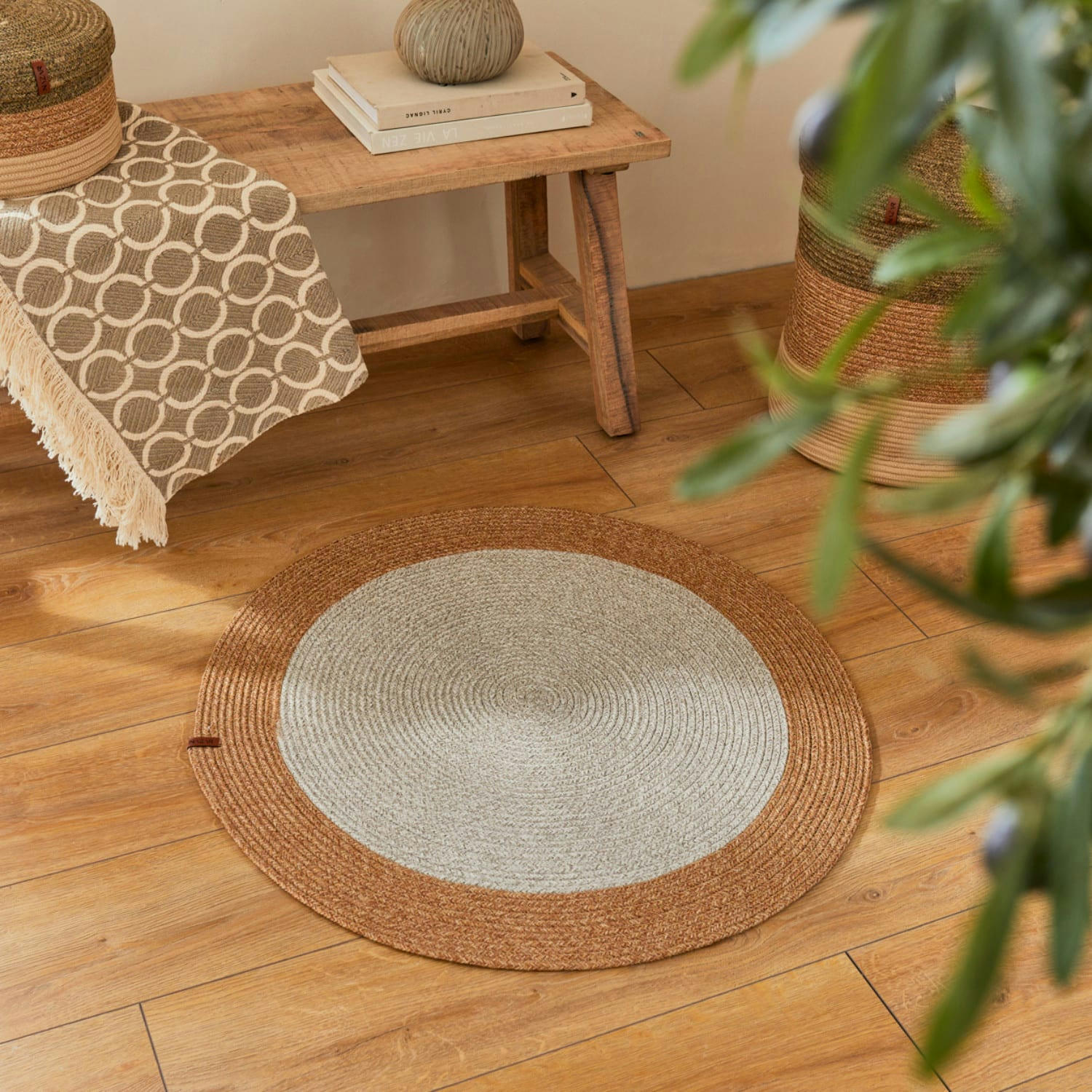 DANA - Tapis intérieur et extérieur sable 80x80cm