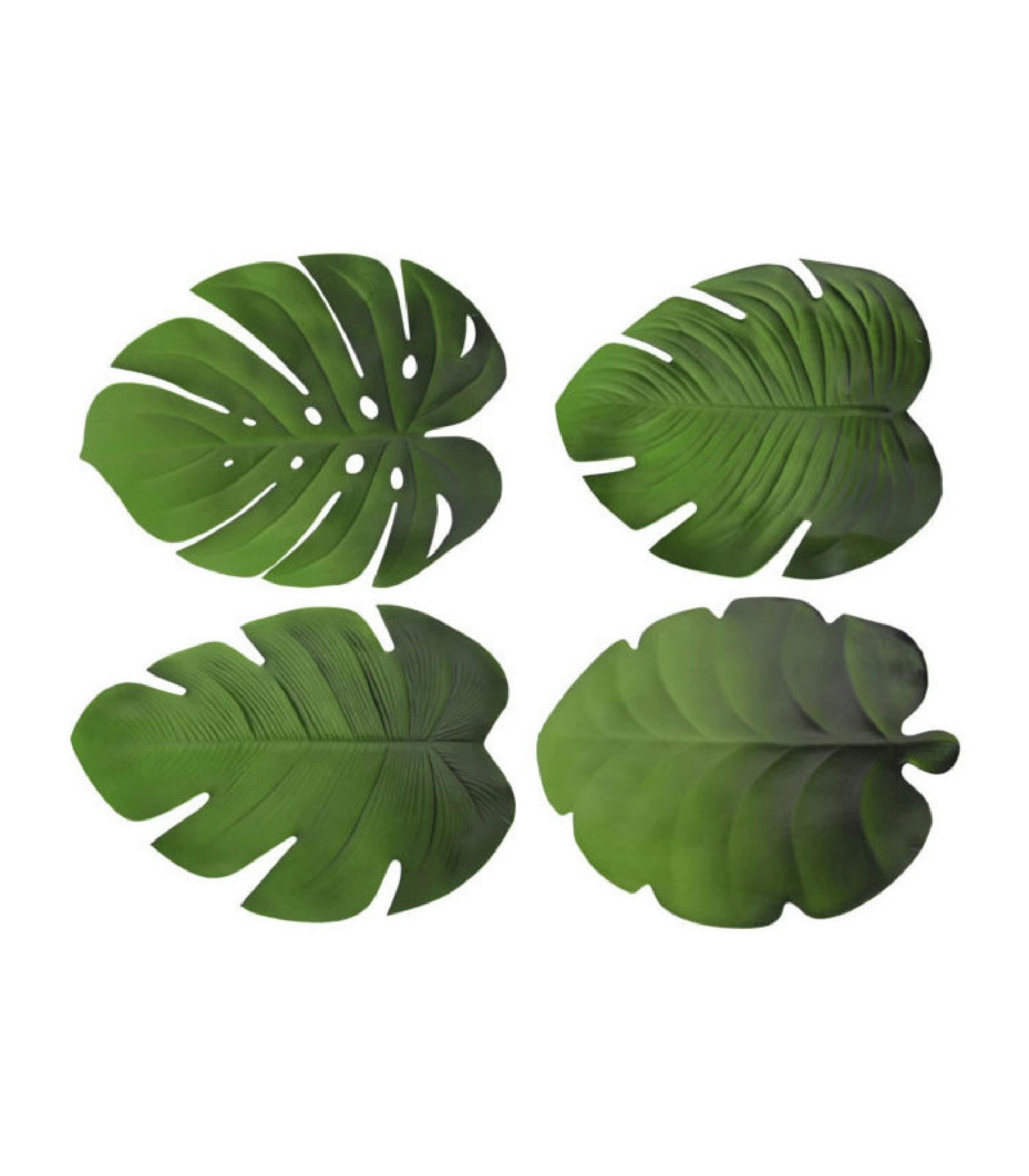 FEUILLE - Set de table en vinyle vert feuille - Lot de 4