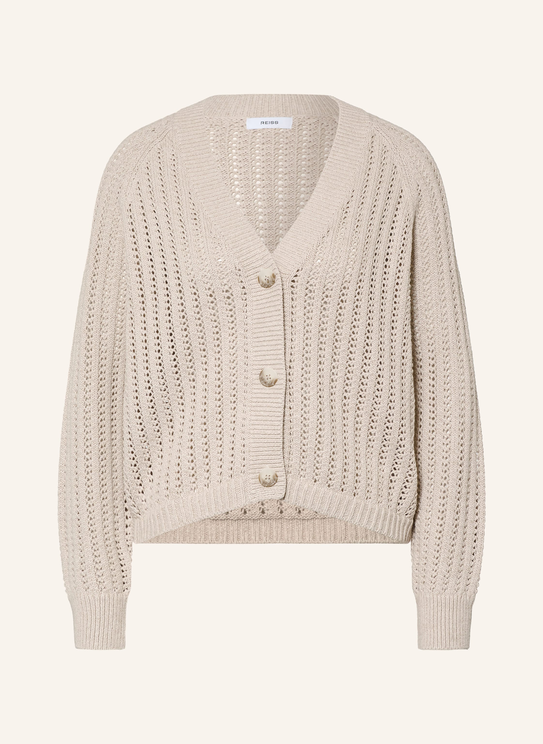 REISS Strickjacke CONSTANCE mit Leinen