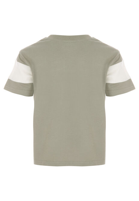 Younger Boys Green Stripe T-Shirt