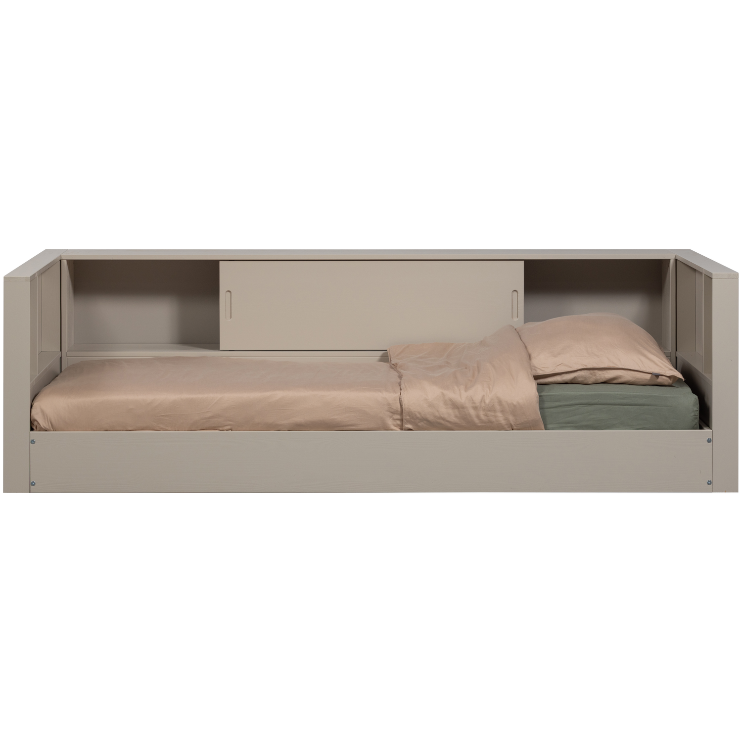WOOOD bedbank Carter - Grenenhout - Dust/Beige - 90x200