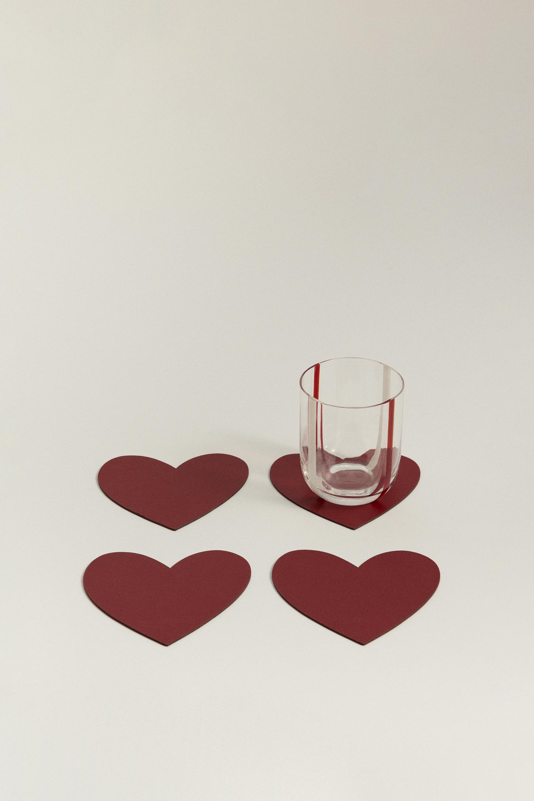 Pack 4 posavasos corazón 11 cm
