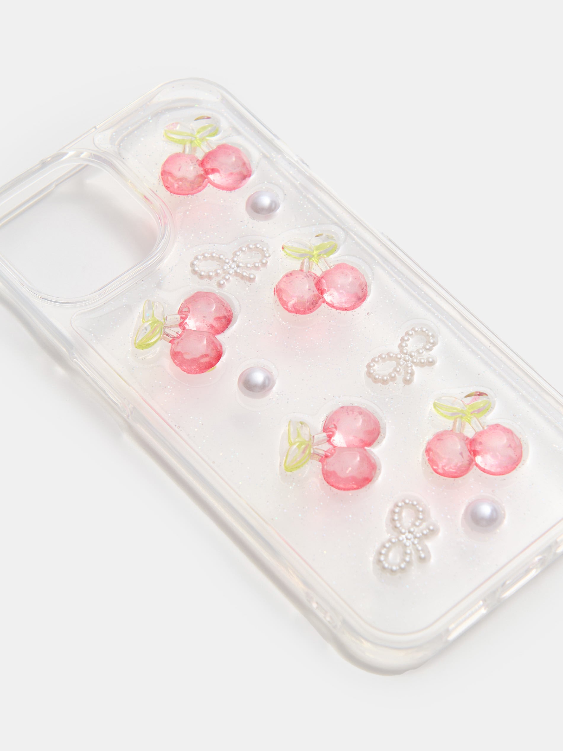 Etui na iPhone 13/14 z motywem wiśni i kokardek