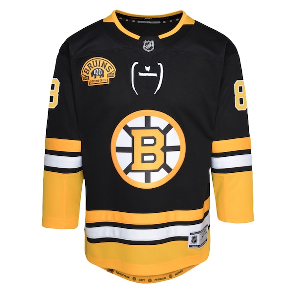 David Pastrnak Boston Bruins Youth 100th Anniversary Premier Player Jersey - Black