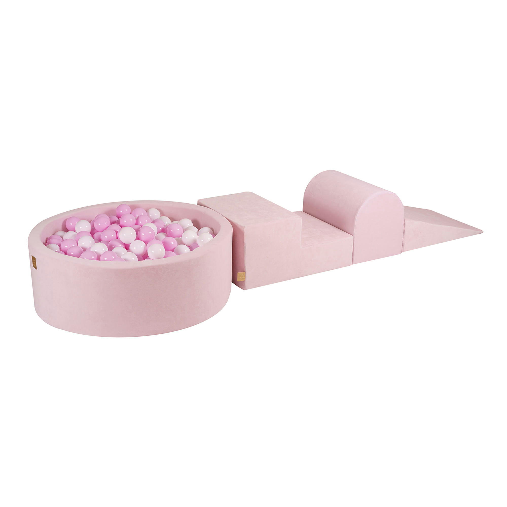 - Aire de jeu mousse avec piscine à balles Blanc/Rose Pastel W90cm