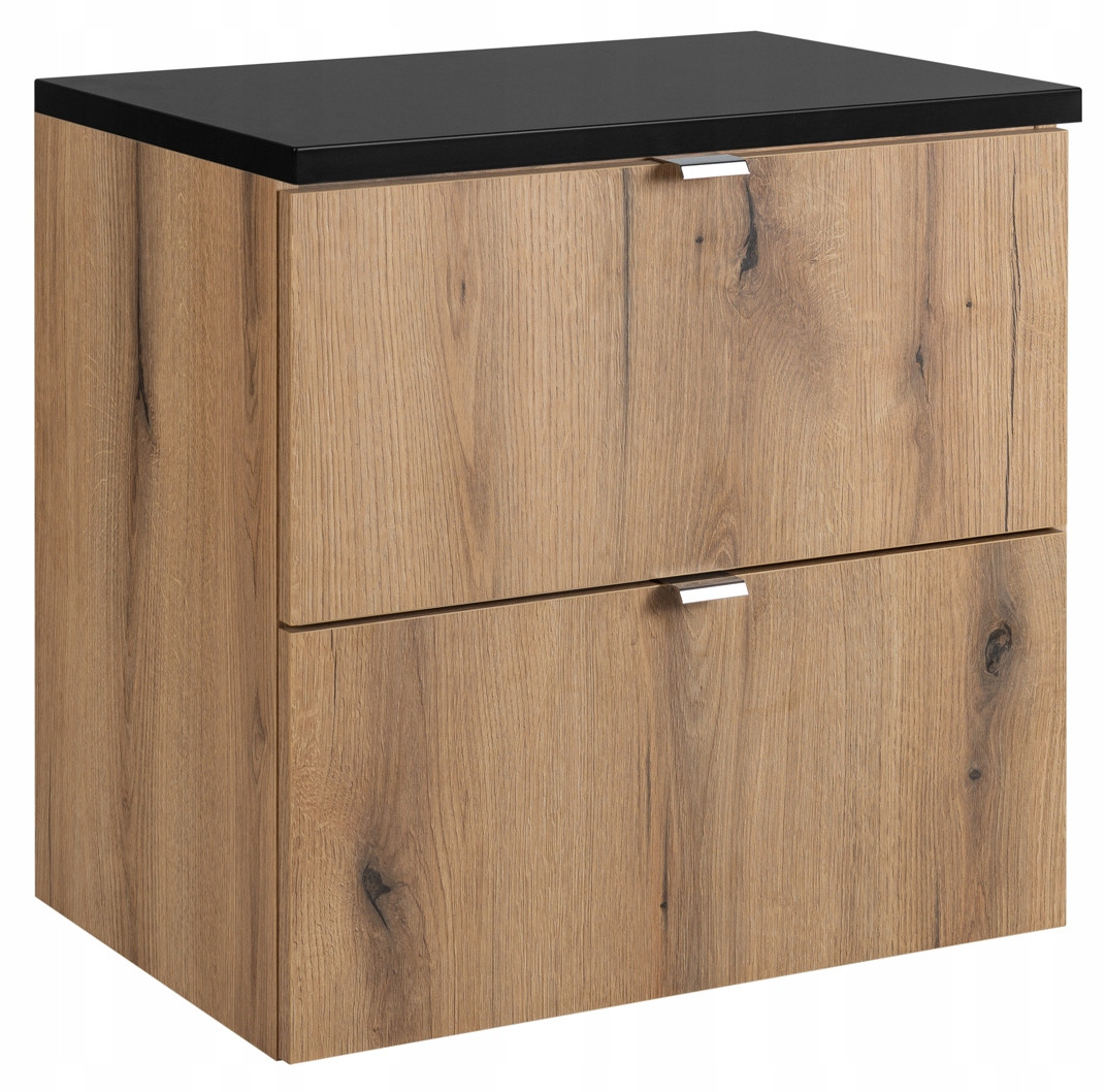 Szafka Pod Umywalkę 60 cm BLAT CZARNY WISZĄCA 2S NOVA OAK